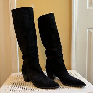 Sam Edelman Rowena Black Suede Knee High Boots